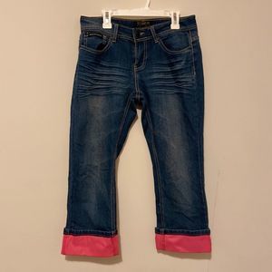 ROCAWEAR | Jean capris w/pink accents Size 5